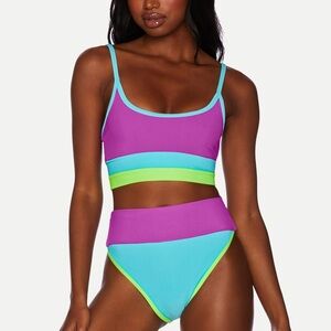 Vibrant Colorblock Bikini Set